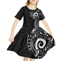 New Zealand Maori Koru Art Traditional Tattoo Kid Short Sleeve Dress Simple Style LT03 - Polynesian Pride
