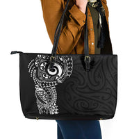 New Zealand Maori Koru Art Traditional Tattoo Leather Tote Bag Simple Style LT03 - Polynesian Pride