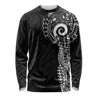 New Zealand Maori Koru Art Traditional Tattoo Long Sleeve Shirt Simple Style LT03 Unisex Black - Polynesian Pride