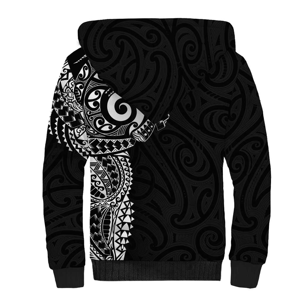 New Zealand Maori Koru Art Traditional Tattoo Sherpa Hoodie Simple Style LT03 - Polynesian Pride