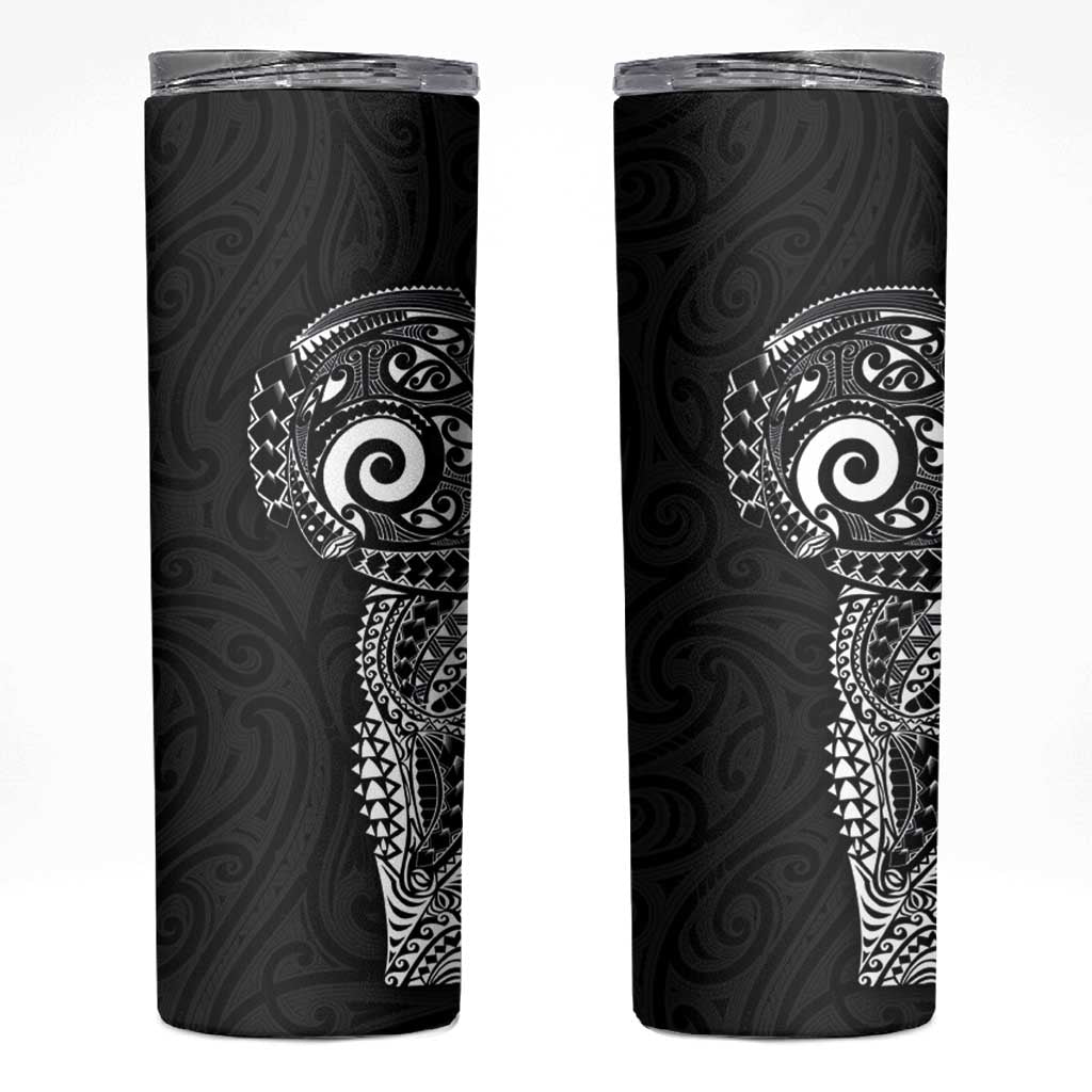 New Zealand Maori Koru Art Traditional Tattoo Skinny Tumbler Simple Style LT03 Black - Polynesian Pride