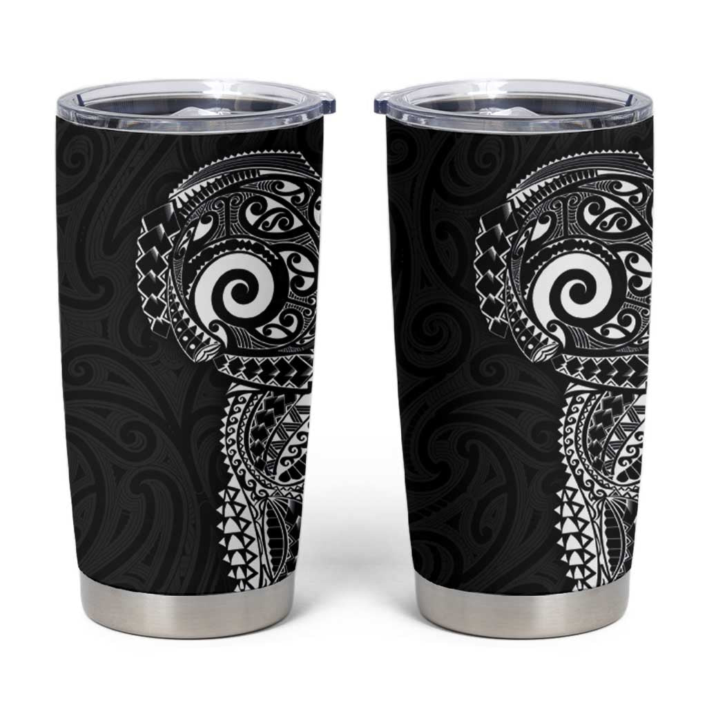 New Zealand Maori Koru Art Traditional Tattoo Tumbler Cup Simple Style LT03 Black - Polynesian Pride