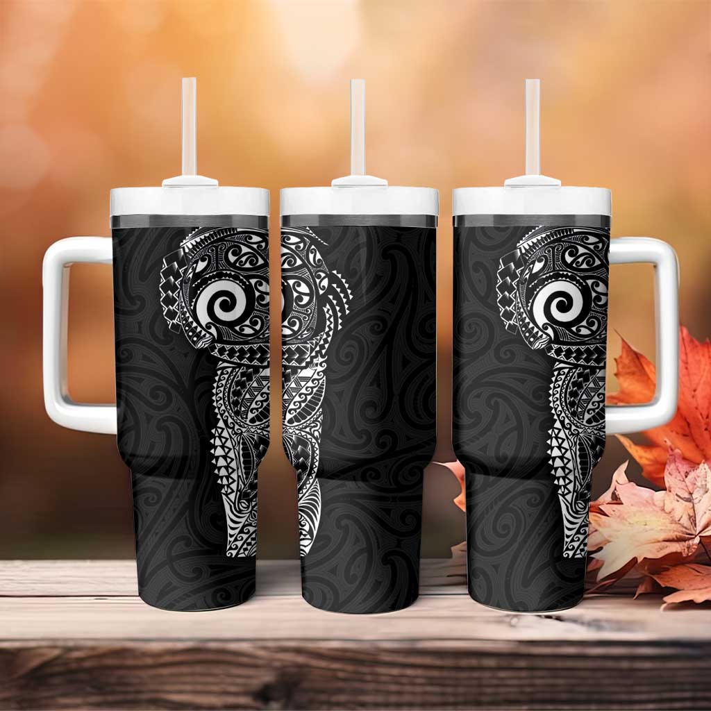 New Zealand Maori Koru Art Traditional Tattoo Tumbler With Handle Simple Style LT03 - Polynesian Pride
