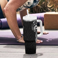 New Zealand Maori Koru Art Traditional Tattoo Tumbler With Handle Simple Style LT03 - Polynesian Pride