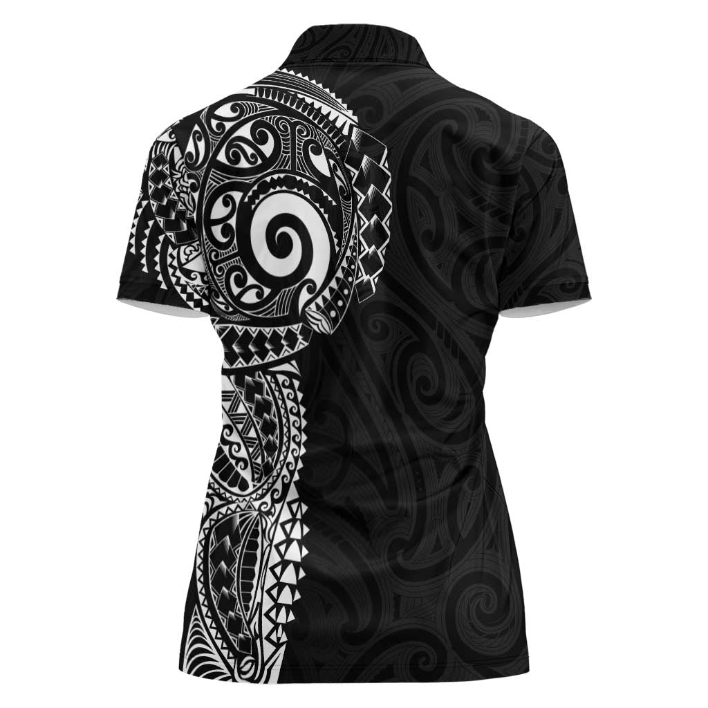 New Zealand Maori Koru Art Traditional Tattoo Women Polo Shirt Simple Style LT03 - Polynesian Pride