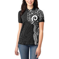 New Zealand Maori Koru Art Traditional Tattoo Women Polo Shirt Simple Style LT03 - Polynesian Pride