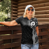 New Zealand Maori Koru Art Traditional Tattoo Women Polo Shirt Simple Style LT03 - Polynesian Pride