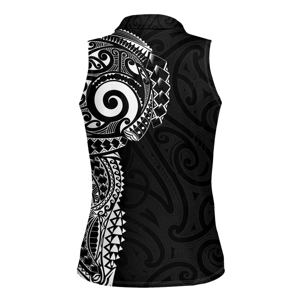 New Zealand Maori Koru Art Traditional Tattoo Women Sleeveless Polo Shirt Simple Style LT03 - Polynesian Pride