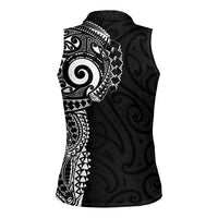 New Zealand Maori Koru Art Traditional Tattoo Women Sleeveless Polo Shirt Simple Style LT03 - Polynesian Pride