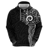 New Zealand Maori Koru Art Traditional Tattoo Zip Hoodie Simple Style LT03 - Polynesian Pride