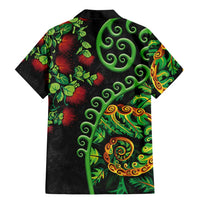 New Zealand Koru Plants and Pohutukawa Family Matching Mermaid Dress and Hawaiian Shirt Maori Tattoo Pattern LT03 - Polynesian Pride