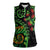 New Zealand Koru Plants and Pohutukawa Women Sleeveless Polo Shirt Maori Tattoo Pattern
