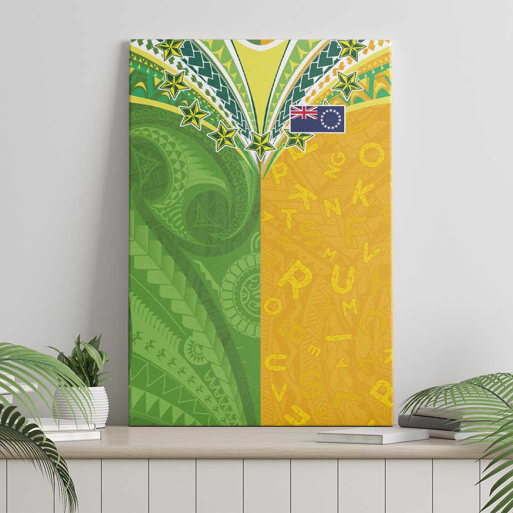 Cook Islands Language Week Canvas Wall Art Tatau Pattern and Rarotongan Alphabet - Polynesian Pride
