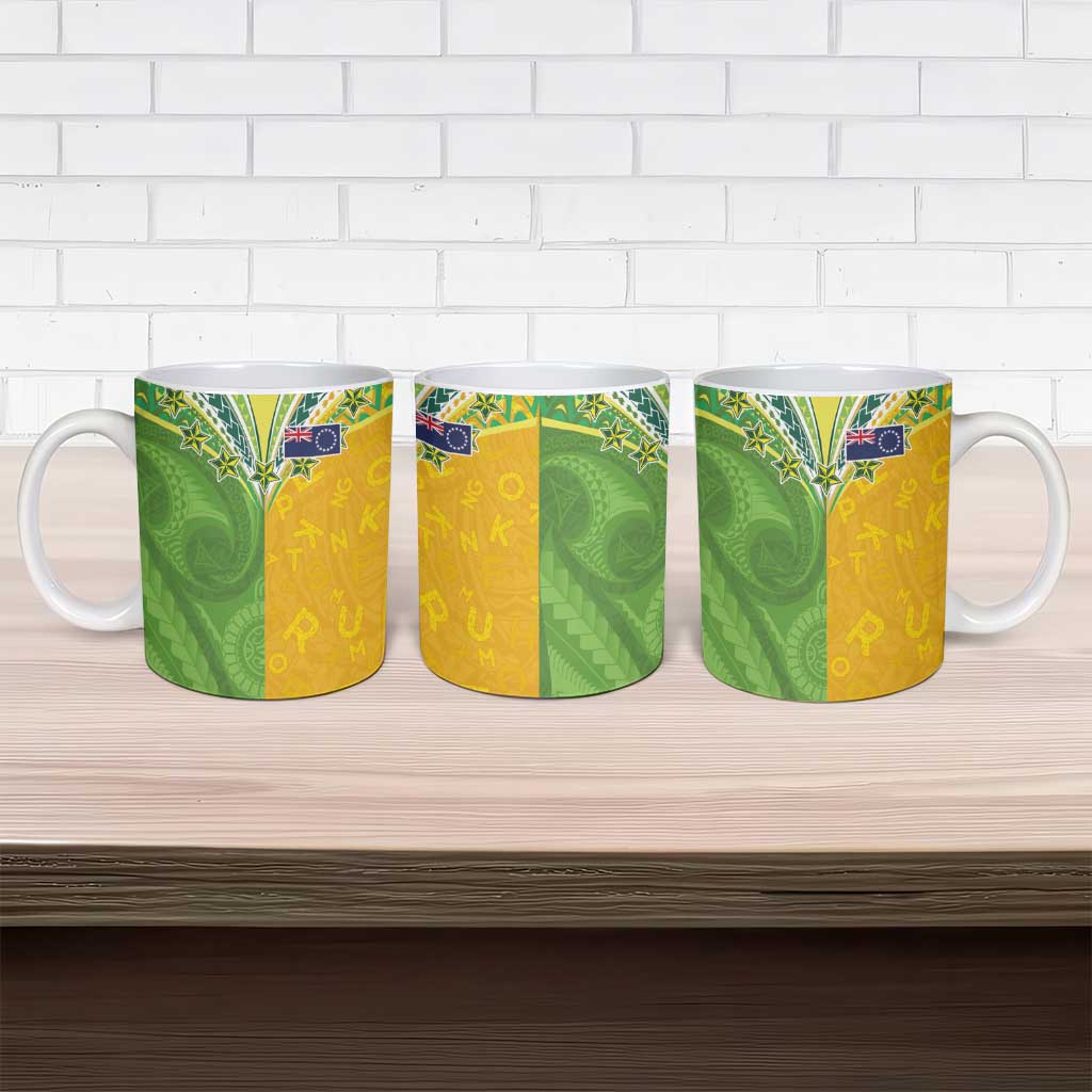 Cook Islands Language Week Ceramic Mug Tatau Pattern and Rarotongan Alphabet - Polynesian Pride