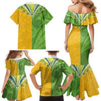 Cook Islands Language Week Family Matching Mermaid Dress and Hawaiian Shirt Tatau Pattern and Rarotongan Alphabet LT03 - Polynesian Pride