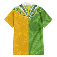 Cook Islands Language Week Family Matching Tank Maxi Dress and Hawaiian Shirt Tatau Pattern and Rarotongan Alphabet LT03 - Polynesian Pride