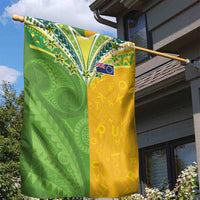 Cook Islands Language Week Garden Flag Tatau Pattern and Rarotongan Alphabet LT03 - Polynesian Pride