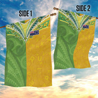 Cook Islands Language Week Garden Flag Tatau Pattern and Rarotongan Alphabet LT03 - Polynesian Pride