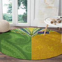 Cook Islands Language Week Round Carpet Tatau Pattern and Rarotongan Alphabet LT03 - Polynesian Pride