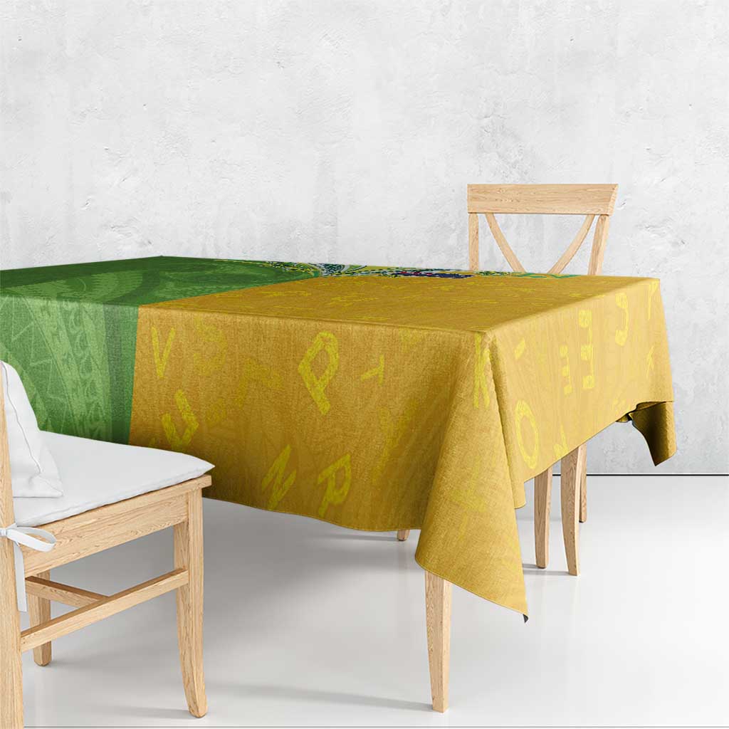 Cook Islands Language Week Tablecloth Tatau Pattern and Rarotongan Alphabet - Polynesian Pride