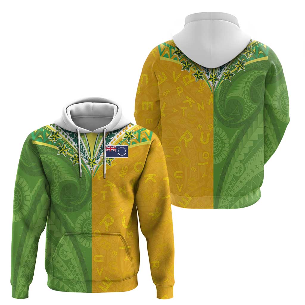 Cook Islands Language Week Zip Hoodie Tatau Pattern and Rarotongan Alphabet - Polynesian Pride