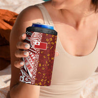 Tonga Language Week 4 in 1 Can Cooler Tumbler Ngatu Pattern and Tongan Alphabet LT03 - Polynesian Pride