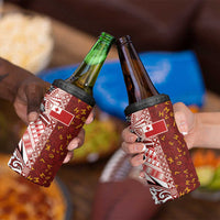Tonga Language Week 4 in 1 Can Cooler Tumbler Ngatu Pattern and Tongan Alphabet LT03 - Polynesian Pride