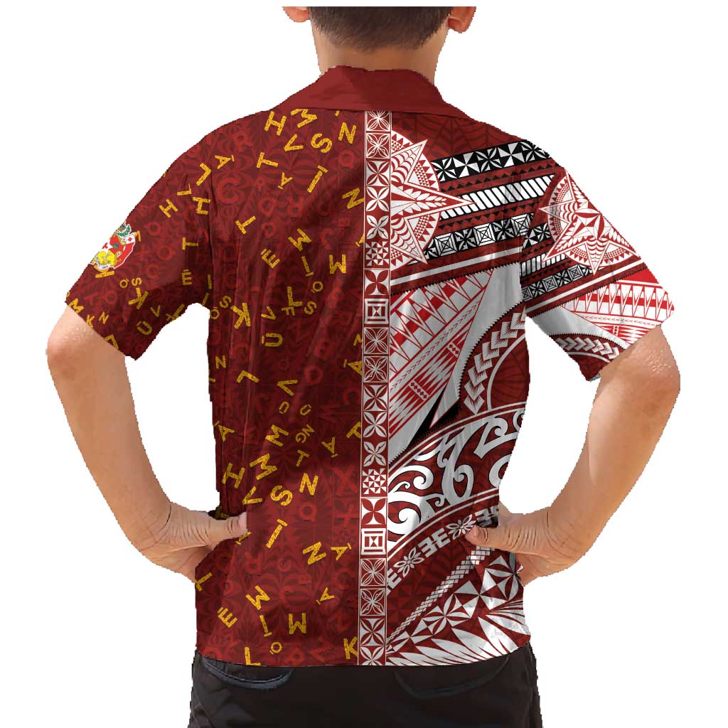 Tonga Language Week Family Matching Mermaid Dress and Hawaiian Shirt Ngatu Pattern and Tongan Alphabet LT03 - Polynesian Pride