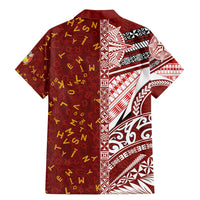 Tonga Language Week Family Matching Mermaid Dress and Hawaiian Shirt Ngatu Pattern and Tongan Alphabet LT03 - Polynesian Pride