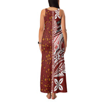 Tonga Language Week Family Matching Tank Maxi Dress and Hawaiian Shirt Ngatu Pattern and Tongan Alphabet LT03 - Polynesian Pride