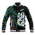 New Zealand Baseball Jacket Silver Fern and Manaia with Papua Shell Maori Tribal LT03 Unisex White - Polynesian Pride