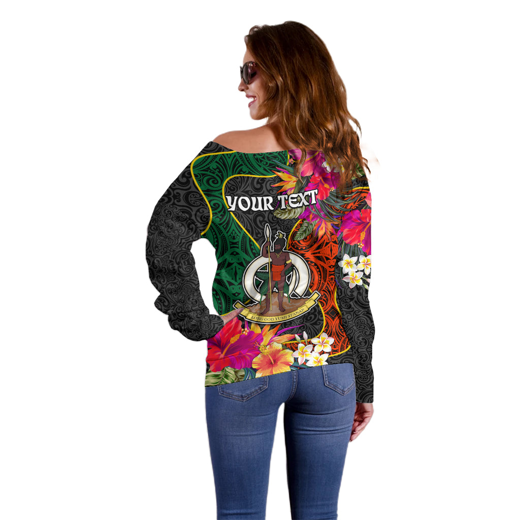 Personalised Penama Day Off Shoulder Sweater Proud To Be A Ni-Van Beauty Pacific Flower LT03 - Polynesian Pride