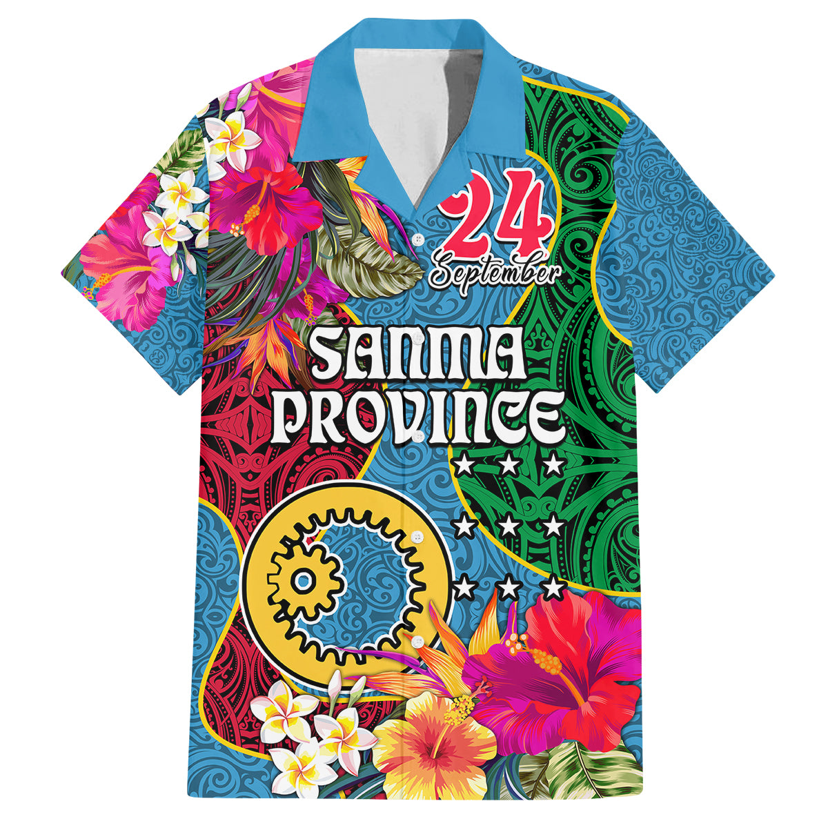 Personalised Sanma Day Family Matching Long Sleeve Bodycon Dress and Hawaiian Shirt Proud To Be A Ni-Van Beauty Pacific Flower LT03 - Polynesian Pride