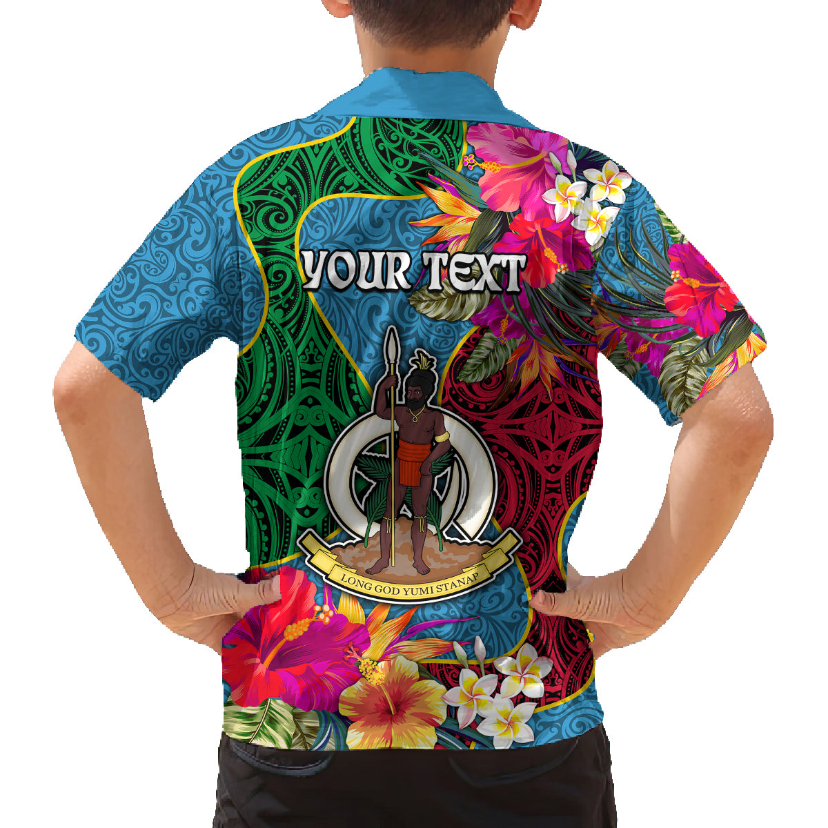 Personalised Sanma Day Kid Hawaiian Shirt Proud To Be A Ni-Van Beauty Pacific Flower LT03 - Polynesian Pride