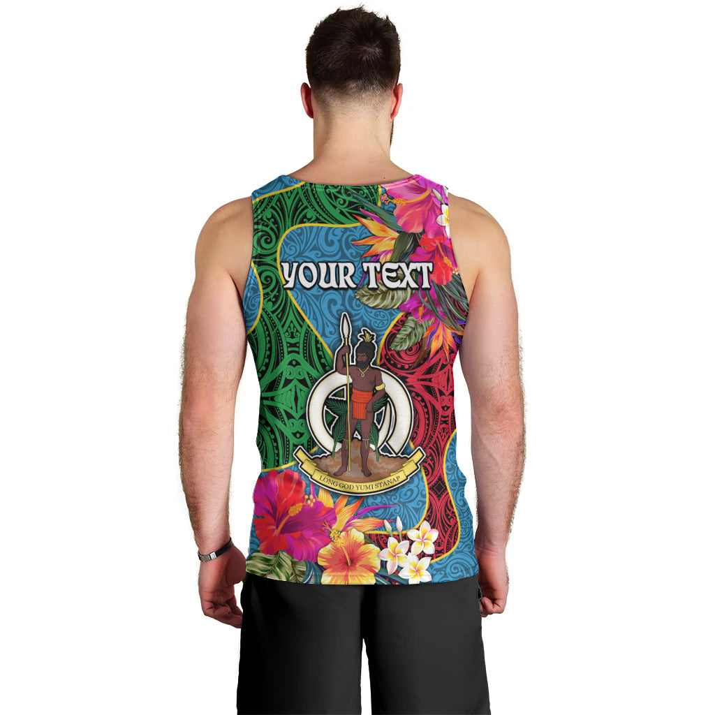 Personalised Sanma Day Men Tank Top Proud To Be A Ni-Van Beauty Pacific Flower LT03 - Polynesian Pride