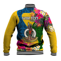 Personalised Malampa Day Baseball Jacket Proud To Be A Ni-Van Beauty Pacific Flower LT03 - Polynesian Pride