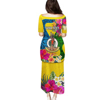 Personalised Malampa Day Family Matching Puletasi Dress and Hawaiian Shirt Proud To Be A Ni-Van Beauty Pacific Flower LT03 - Polynesian Pride