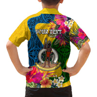Personalised Malampa Day Family Matching Tank Maxi Dress and Hawaiian Shirt Proud To Be A Ni-Van Beauty Pacific Flower LT03 - Polynesian Pride