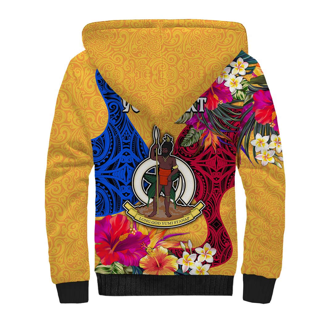 Personalised Torba Day Sherpa Hoodie Proud To Be A Ni-Van Beauty Pacific Flower LT03 - Polynesian Pride