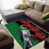 New Zealand Kereru And Pohutukawa Area Rug Maori Tribal Tattoo LT03 - Polynesian Pride