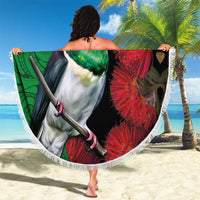 New Zealand Kereru And Pohutukawa Beach Blanket Maori Tribal Tattoo LT03 - Polynesian Pride