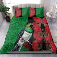 New Zealand Kereru And Pohutukawa Bedding Set Maori Tribal Tattoo LT03 - Polynesian Pride