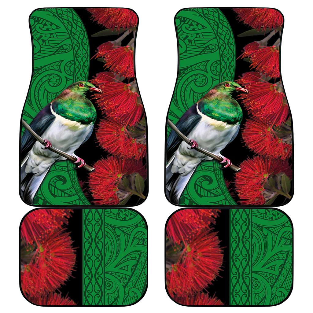 New Zealand Kereru And Pohutukawa Car Mats Maori Tribal Tattoo LT03 - Polynesian Pride