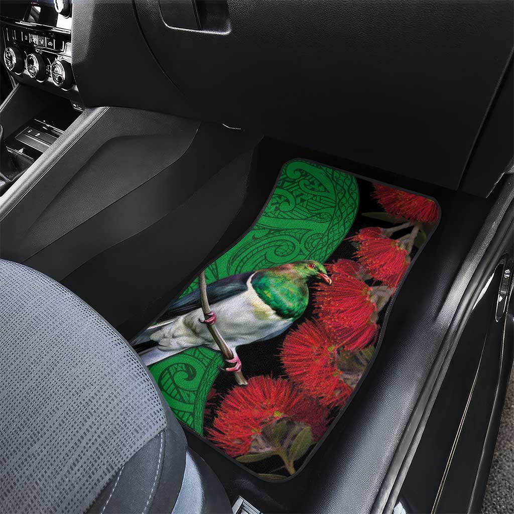 New Zealand Kereru And Pohutukawa Car Mats Maori Tribal Tattoo LT03 - Polynesian Pride