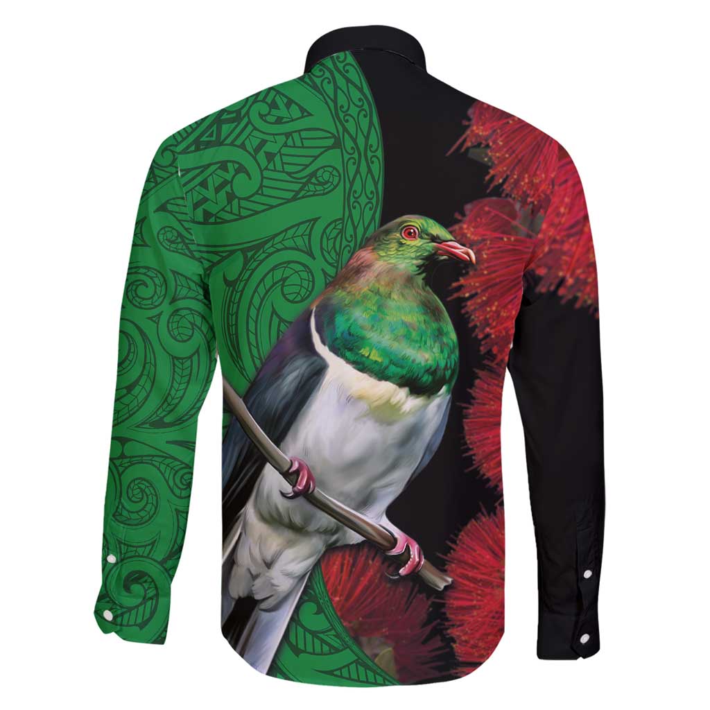New Zealand Kereru And Pohutukawa Family Matching Puletasi and Hawaiian Shirt Maori Tribal Tattoo LT03 - Polynesian Pride