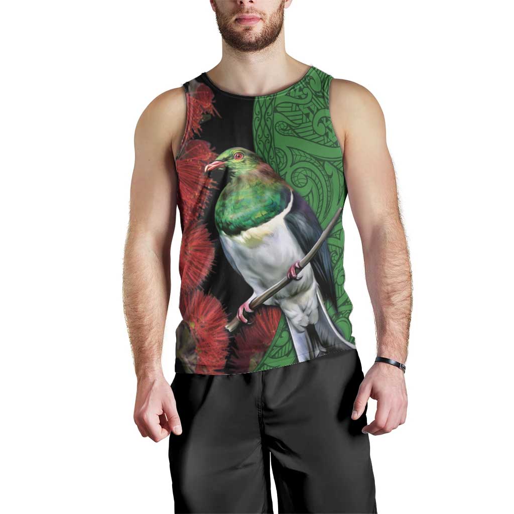 New Zealand Kereru And Pohutukawa Men Tank Top Maori Tribal Tattoo LT03 - Polynesian Pride