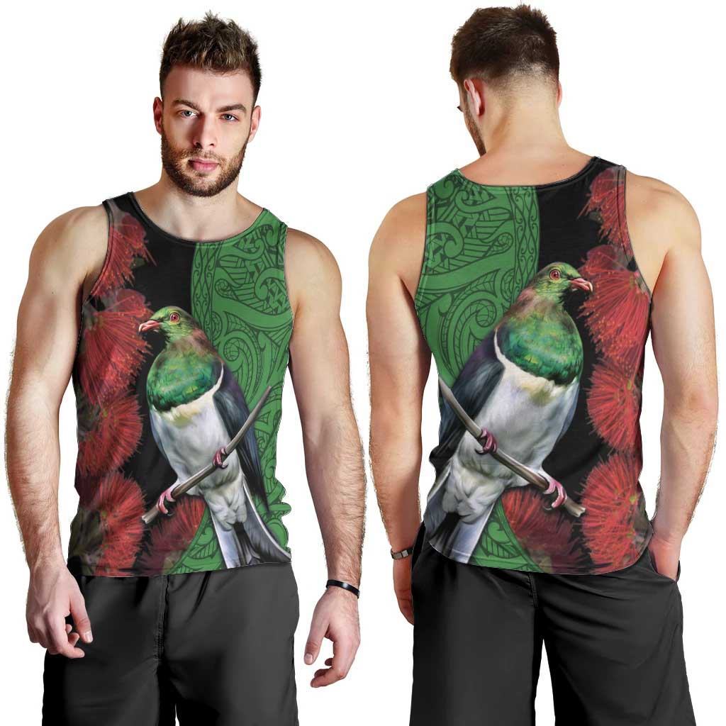 New Zealand Kereru And Pohutukawa Men Tank Top Maori Tribal Tattoo LT03 - Polynesian Pride