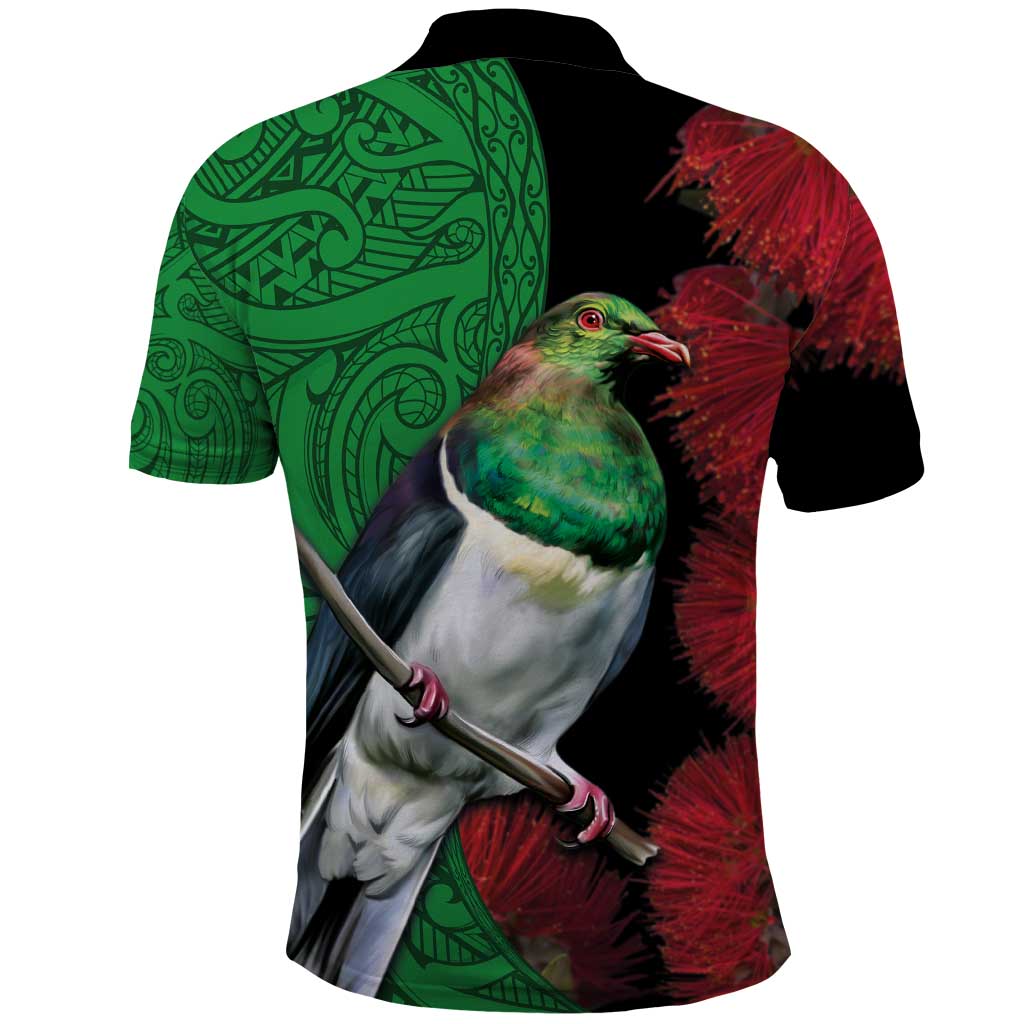 New Zealand Kereru And Pohutukawa Polo Shirt Maori Tribal Tattoo LT03 - Polynesian Pride