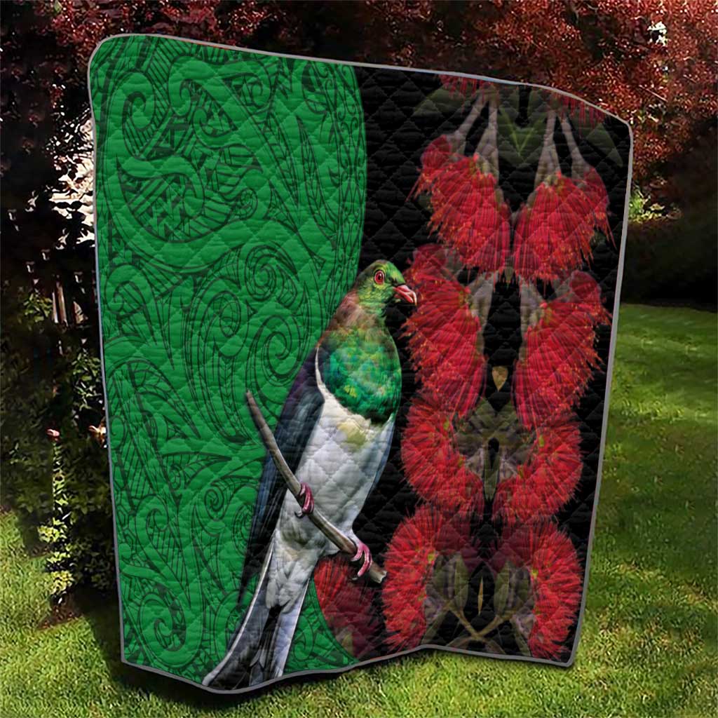 New Zealand Kereru And Pohutukawa Quilt Maori Tribal Tattoo LT03 - Polynesian Pride