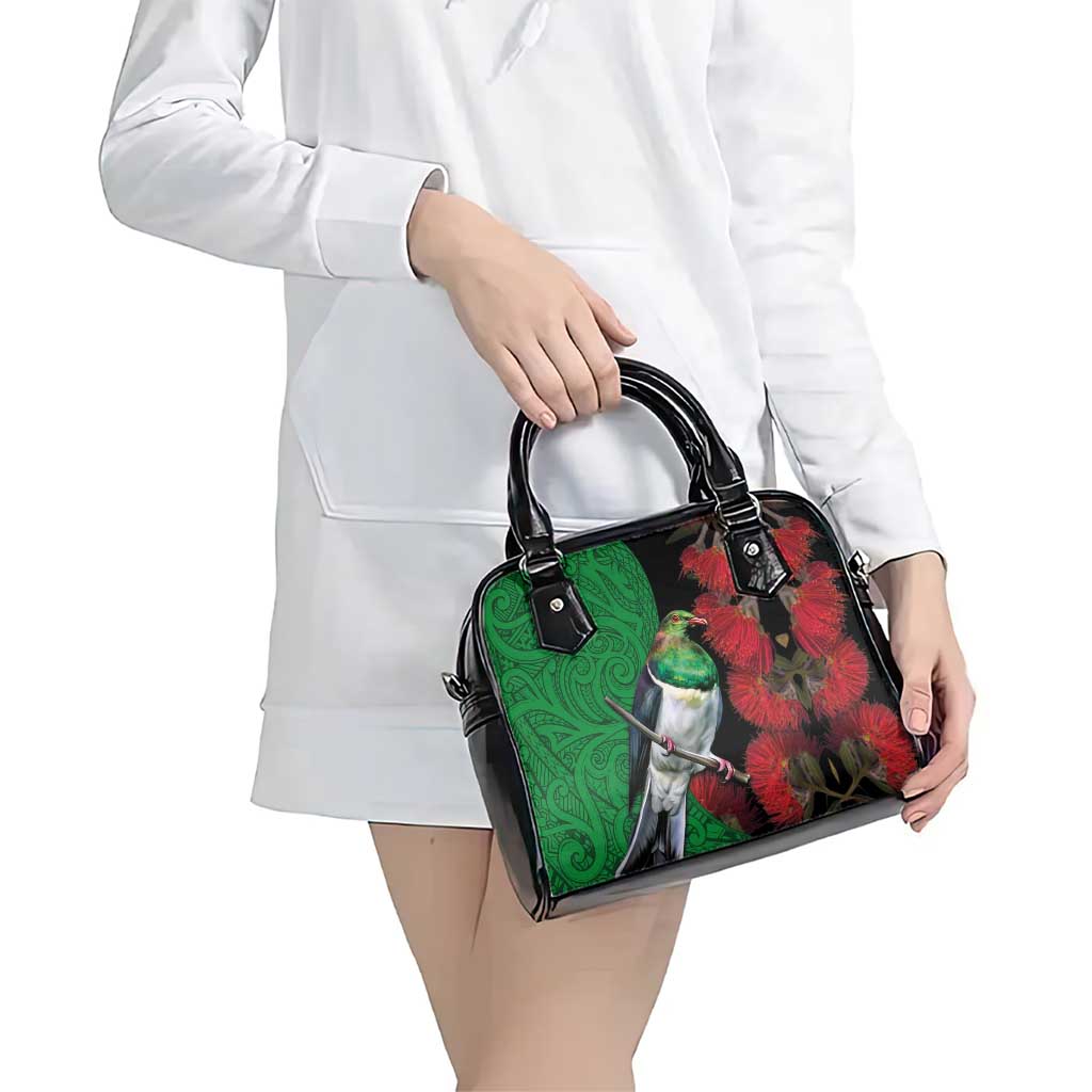 New Zealand Kereru And Pohutukawa Shoulder Handbag Maori Tribal Tattoo LT03 - Polynesian Pride